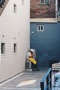 Man working at construction site in building