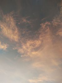 Low angle view of sky during sunset