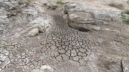 Full frame shot of cracked land