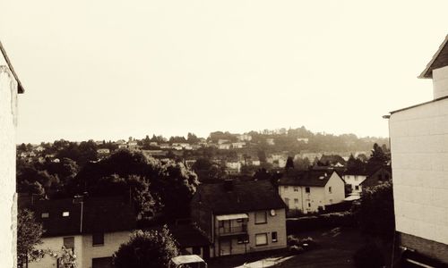 View of town against clear sky