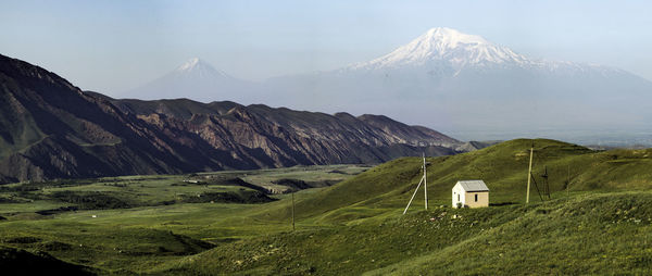 Scenic view of mountains against sky