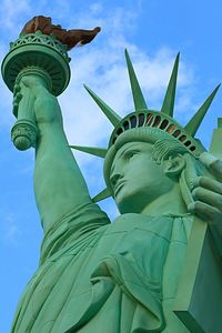 Low angle view of statue of liberty