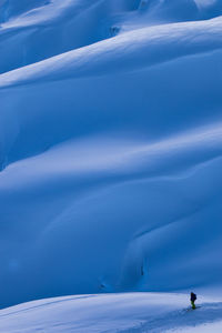 Person skiing on snow covered field