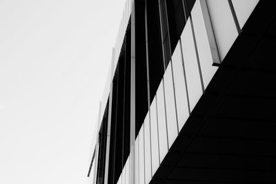 Low angle view of modern building against clear sky
