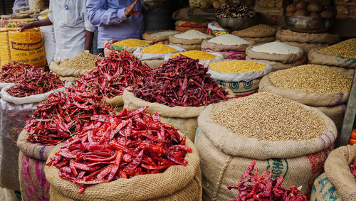 Various fruits for sale at market stall