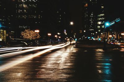 Traffic on road at night