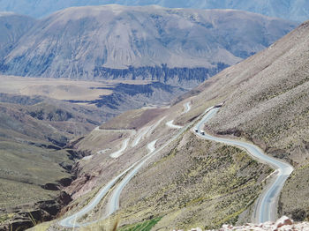 High angle view of mountain road