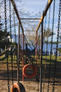 Close-up of chain swing