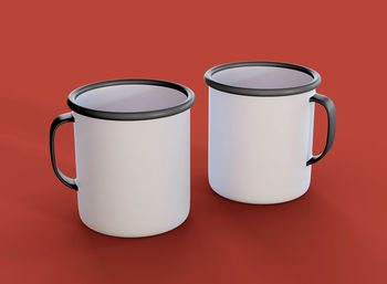 Close-up of coffee cup against white background