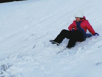 Full length of a person in snow