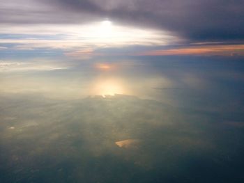 Scenic view of cloudy sky at sunset