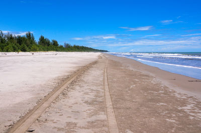 Scenic view of beach against sky