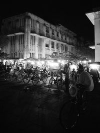 Cars parked at night