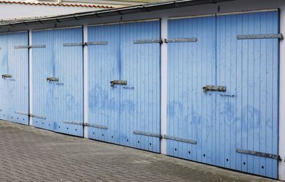 Closed door of building