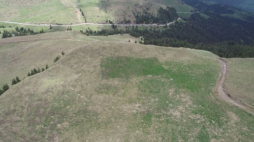 High angle view of field