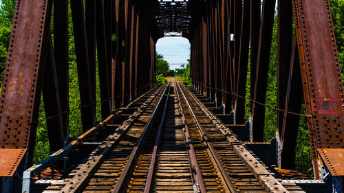 Railroad tracks against sky