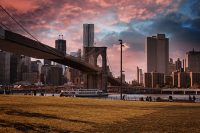 View of buildings against cloudy sky