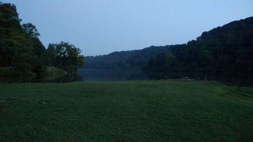 Scenic view of landscape against clear sky