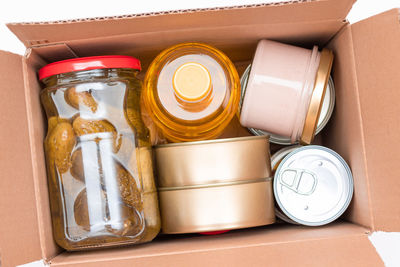 Beauty products on table