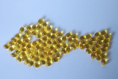 Close-up of fresh yellow over white background