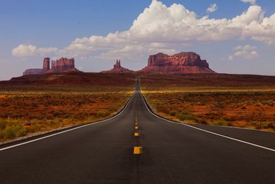 Panoramic view of road on landscape against sky