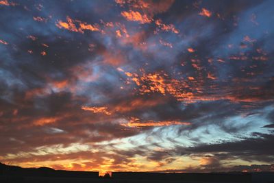 Scenic view of dramatic sky during sunset