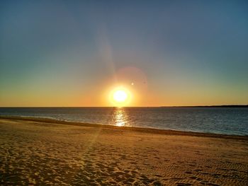 Scenic view of sea at sunset