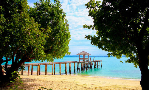 Scenic view of beach against sky