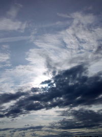 Low angle view of clouds in sky