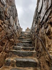 Low angle view of rock formations