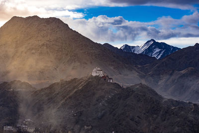 Scenic view of mountains against sky