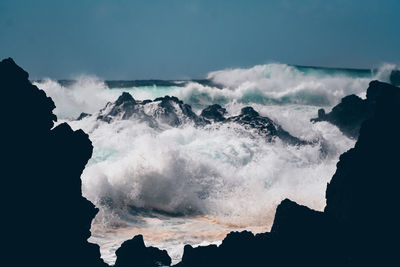 Waves and surf after a storm on the azores archipelago.