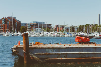 Boats in harbor