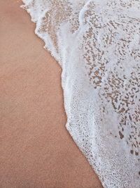 High angle view of surf on beach