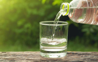 Close-up of drink in glass on table