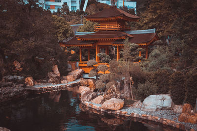 Reflection of building in lake
