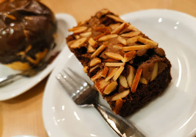 Close-up of dessert in plate on table