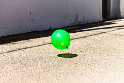 High angle view of balloons ball on floor