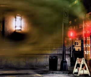 Close-up of illuminated street light