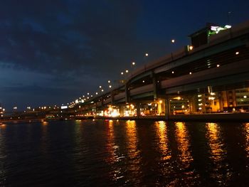 Illuminated city at night
