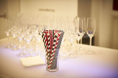 Close-up of wine glass on table