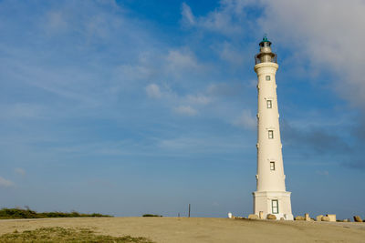 Low angle view of lighthouse against sky