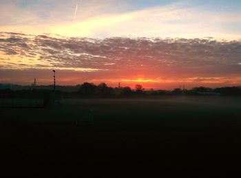 Scenic view of dramatic sky during sunset