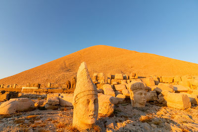 Statues on the western terrace of mount nemrut