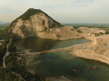 An aerial view of grand canyon in ratchaburi near the bangkok, thailand