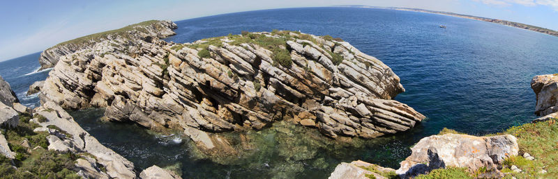 High angle view of sea against sky