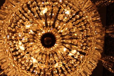 Close-up of illuminated chandelier