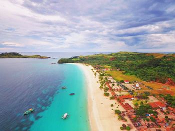 High angle view of beach