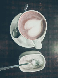 Coffee cup on table