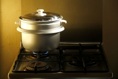 Close-up of kitchen utensils at home